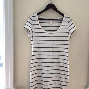Basic Striped T-shirt Bodycon Dress